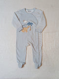 Juniors blue dino & tree stripe sleepsuit
