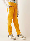 Juniors mustard & white jog pants