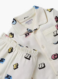 Juniors alphabet printed shirt & pyjama set (set of 2)