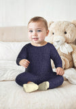 Juniors navy all over ribbed shirt & pyjama set (set of 2)
