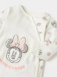 Minnie mouse printed white sleepsuit