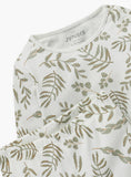 Juniors all over grey leafs printed shirt & pyjama set (set of 2)