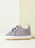 Juniors Grey textured lace design infant shoes