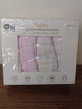 Giggles flora cotton muslin washcloth (pack of 4)