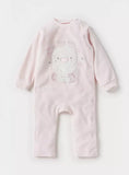 Juniors happy duck embroidered openfeet fleece sleepsuit (Winter)