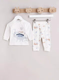 Juniors Dino Fins Printed Shirt & Pyjama Set (Set Of 2)