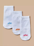 Juniors floral white ankle socks (pack of 3)