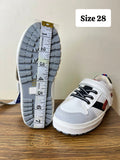 R&B white colorblock single strap shoes