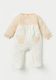 Juniors beige & white zipped sleepsuit (Winter)