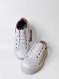 R&B hearts printed white shoes