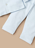 Giggles solid blue shirt & pyjama set (set of 2)