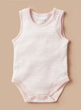 Juniors pink stripe & stars printed sleeveless bodysuits (set of 2)