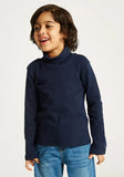 Junior solid turtle neck(blue) T-shirt with long sleeves (Winter)