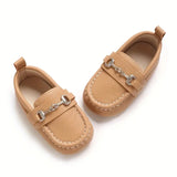 Giggles brown loafer infant shoes
