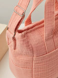 Giggles Textured Muslin Fabric Diaper Bag with Handles and Adjustable Strap