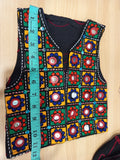 Girls embroidered waist coat with mirror embellishments(with cap)