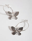 Lovisa silver butterfly hoop earrings (Jewellery)