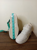 R&B cream perforated textured shoes