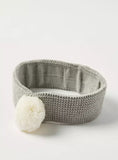 Juniors Textured Headband with Pom Pom Accent