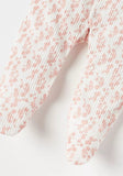 Juniors all over floral print ribbed sleepsuit