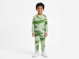 Juniors green crocodile printed shirt & pyjama set (set of 2)