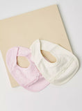 Giggles Lace textured bib with button closure(set of 2)