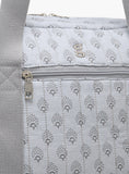 Giggles grey quilted Diaper Bag with Double Handle and Zip Closure