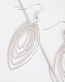Lovisa silver Textured marquise drop earrings (Jewellery)