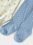 Juniors stars & polka dots printed Closed Feet Tights (Set of 2) winter