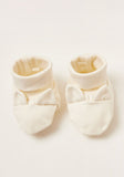 Giggles Blooming Dale Solid Booties with Ear Accents and Rolled-Up Hem