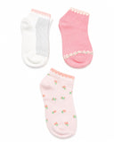 Juniors Floral Print Ankle Length Socks - Set of 3