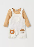 Juniors Bear & Mushroom Embroidered Knitted Dunagree (Set Of 2) (Winter)