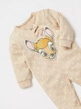 Bambi applique beige sleepsuit