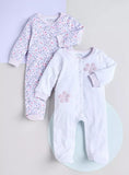 Juniors flower embossed sleepsuits (set of 2)