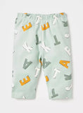 Juniors pastel alphabets printed shirt & pyjama set (set of 2)