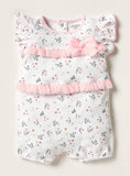 Juniors pink frill & bow half romper (Summer)