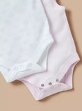 Juniors pink & white sleeveless bodysuits (set of 2)