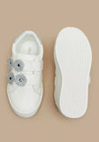 FloraBella White Glittery flower shoes (Box Packaging)