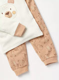Juniors bear embroidered shirt & Pyjama set (set of 2)