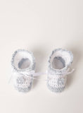 Giggles blue infant knitted booties (Box packaging)