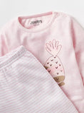 Juniors pink pineapple shirt & pyjama set (set of 2)