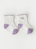 Juniors polka dots bow printed socks (pack of 2)