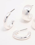 Lovisa silver hoop earrings (Pack of 3) (Jewellery)
