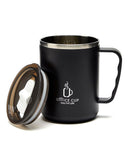 R&B Black Insulated Office Mug with lid