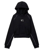 Nike Air solid black girls cropped fleece hoodie (Winter)
