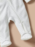 Juniors bunny & flower embroidered zipped sleepsuit
