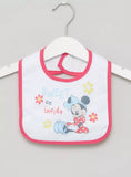 Disney Minnie Mouse Print Bib with Hook and Loop Closure(waterproof)