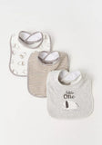 Juniors elephant little one bib with button closure (set of 3)
