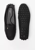 Florabella ladies black leather loafers (box packaging)