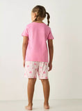 Juniors pink cat printed shirt & shorts set (set of 2) (Summer)